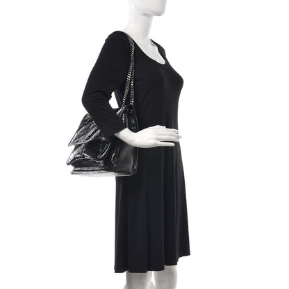 Saint Laurent Crinkled Calfskin Matelasse Monogram Large Niki Chain Satchel Black 2 of 8