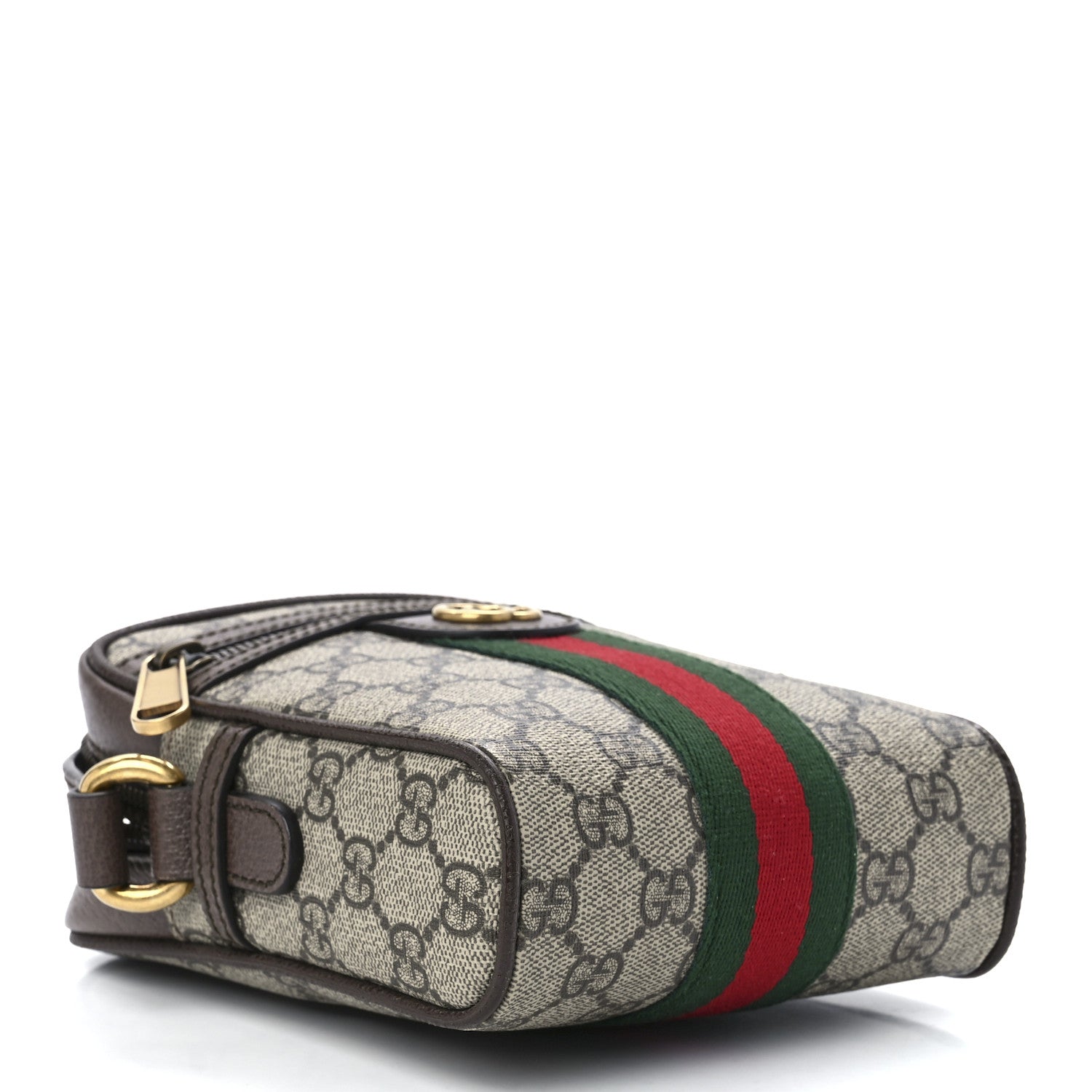 Gucci GG Supreme Monogram Web Mini Ophidia Messenger Brown 4 of 12