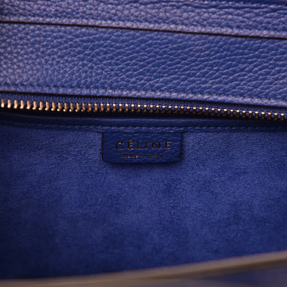 Celine Drummed Calfskin Nano Luggage Indigo 6 of 7