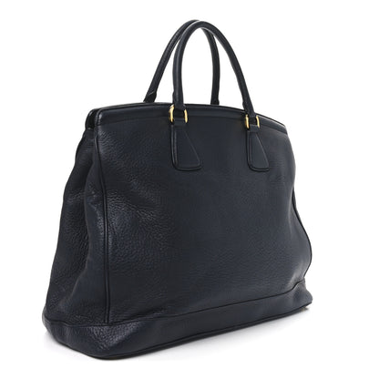 Prada Vitello Daino Parabole Tote Black 3 of 9