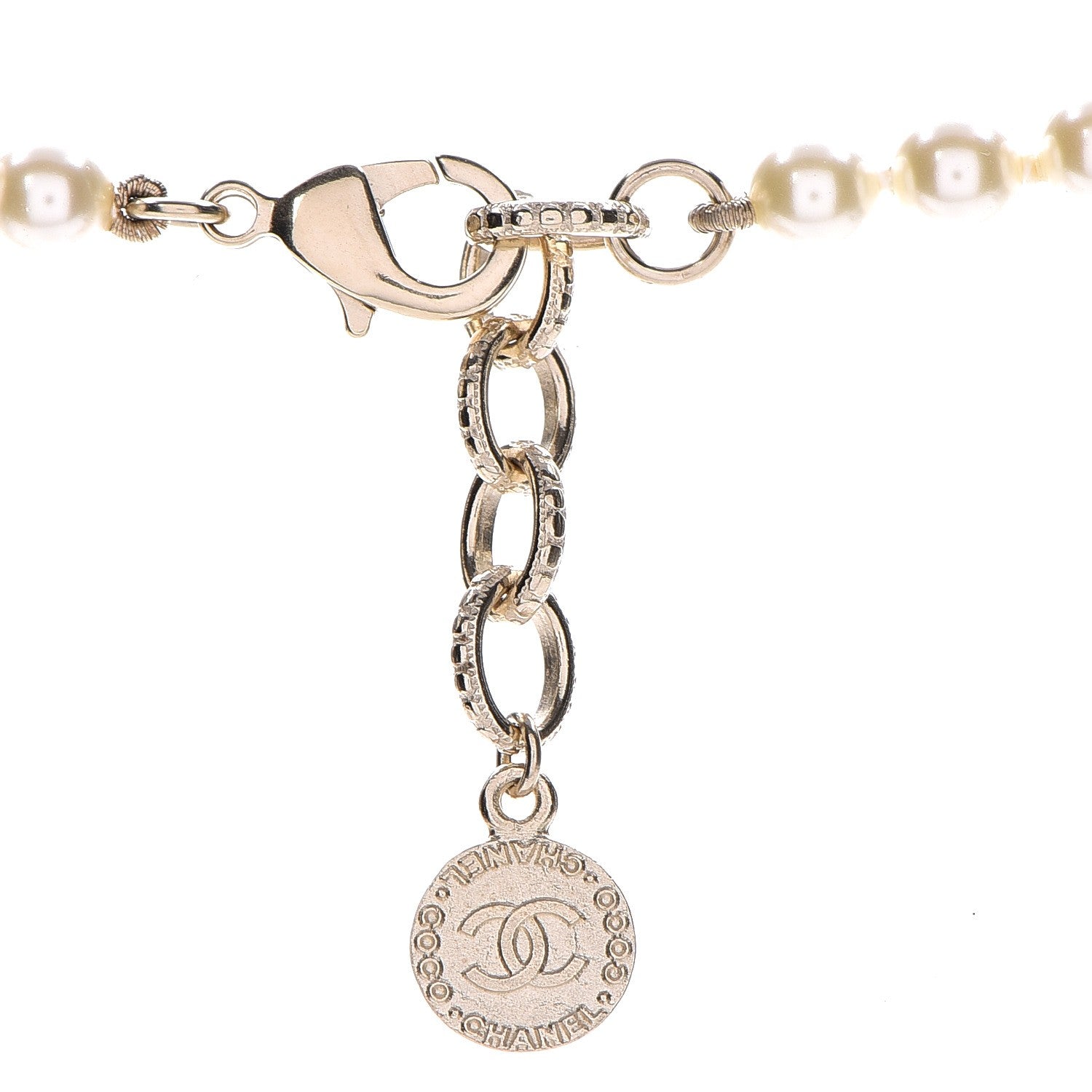 Chanel Graduated Pearl CC Short Necklace Gold 9 of 9