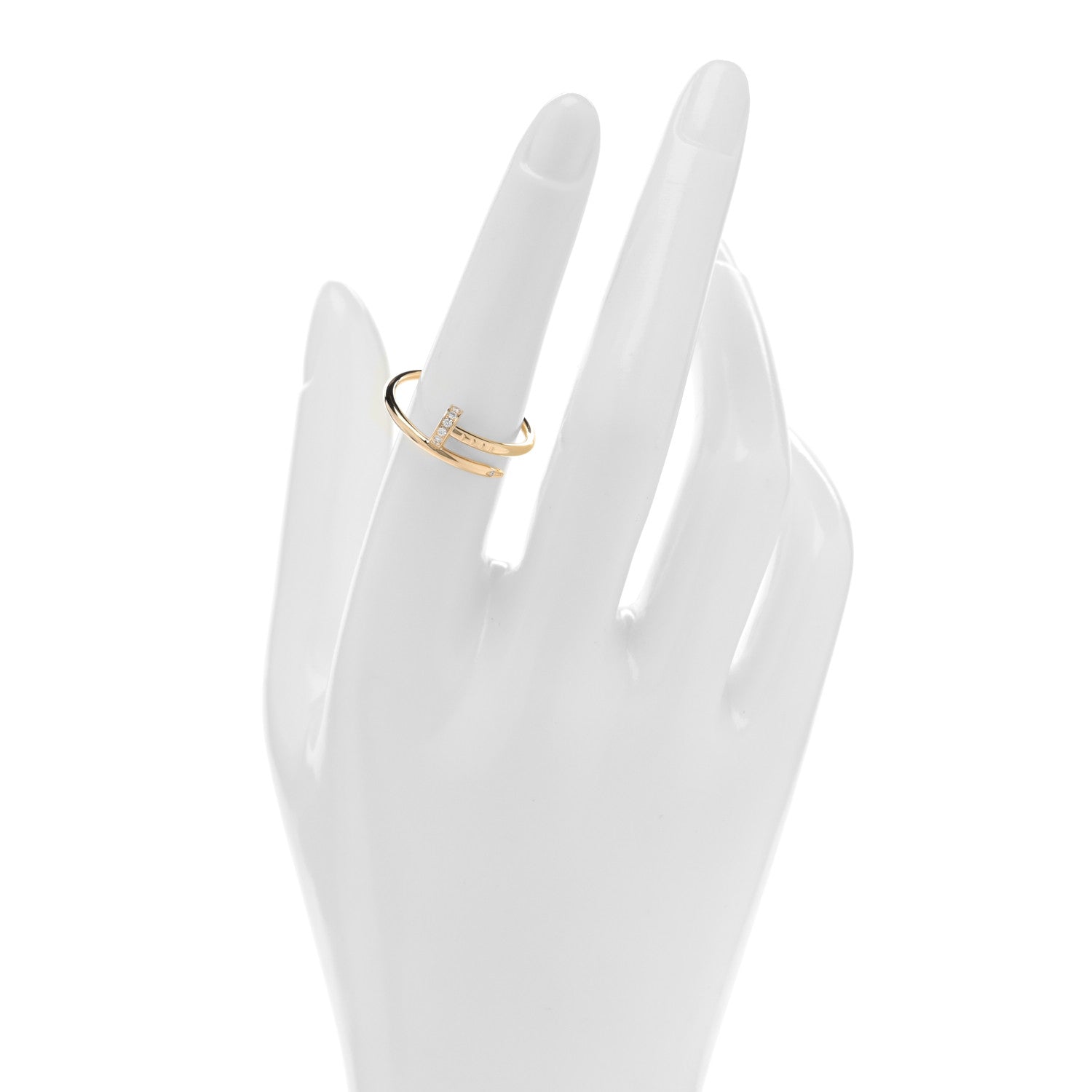 Cartier 18K Yellow Gold Diamond Small Juste Un Clou Ring 55 7.25 2 of 4