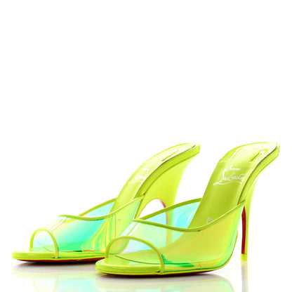 Christian Louboutin PVC Just Arch 100 Slide Sandals 38.5 Neon Yellow 3 of 7