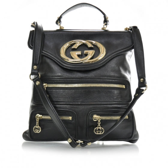 Leather Britt Messenger Bag Black