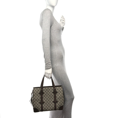 Gucci GG Supreme Monogram Textured Dollar Calfskin Small Detail Tote Beige Ebony New Acero 2 of 14