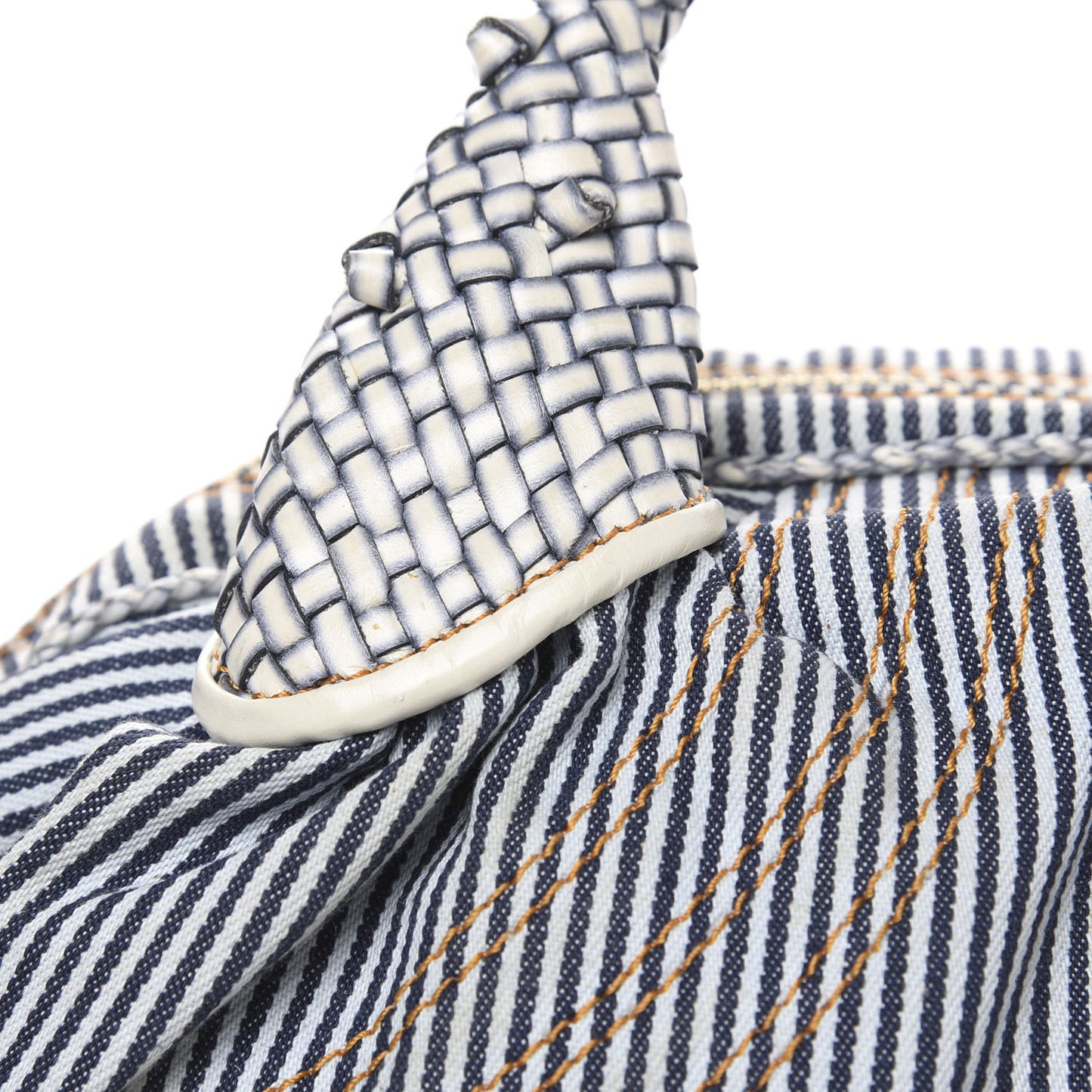 Denim Striped Spy Bowler Blue