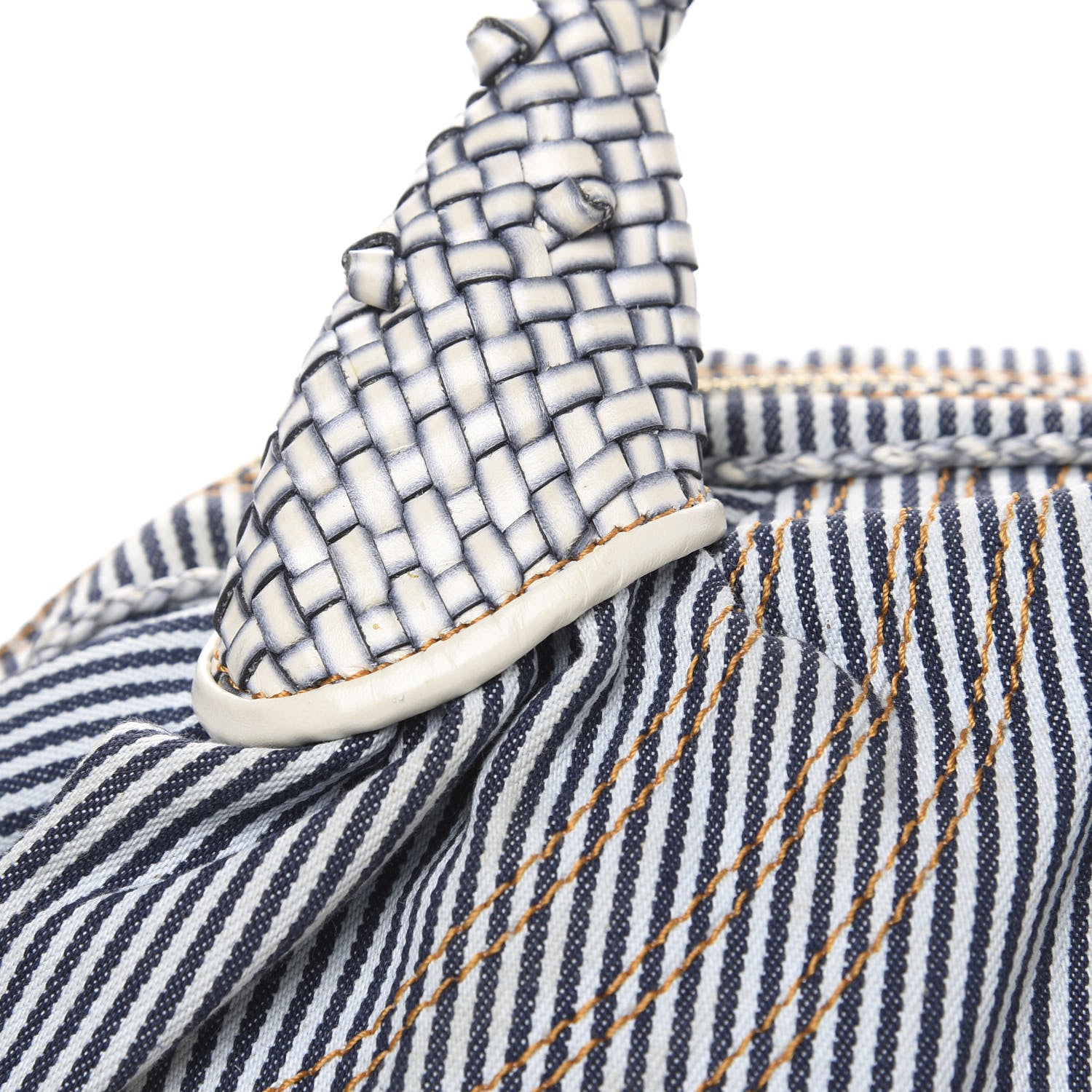 Fendi Denim Striped Spy Bowler Blue 12 of 12