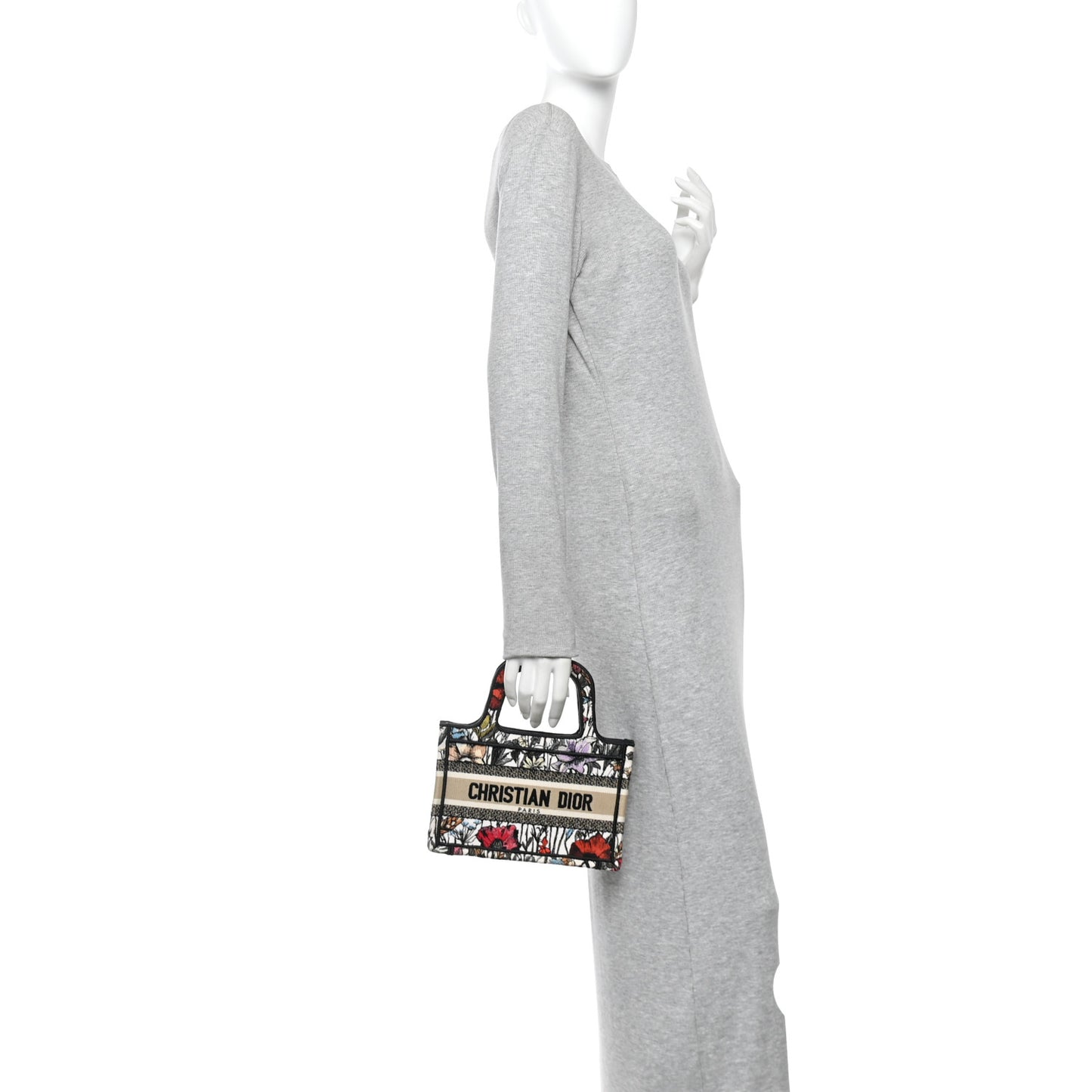 Canvas Embroidered Mille Fleurs Mini Book Tote Multicolor