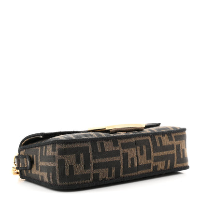 Fendi Fabric Jacquard FF 1974 Mini Baguette Tobacco Moro Black 4 of 11