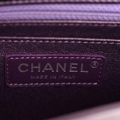 Chanel Iridescent Lambskin Quilted Mini Square Flap Dark Purple 6 of 11