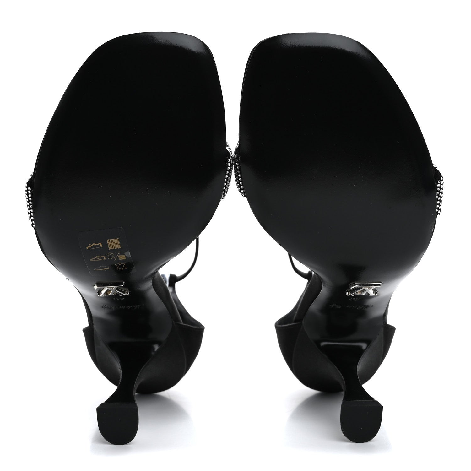 Louis Vuitton Satin Crystal Sandals 40 Black 6 of 8