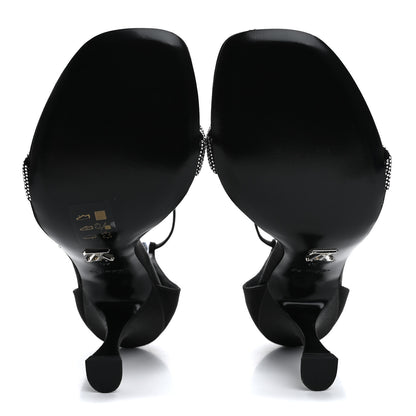 Louis Vuitton Satin Crystal Sandals 40 Black 6 of 8
