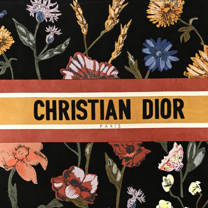 Christian Dior Suede Floral Hand Painted Large Book Tote Black 8 of 10