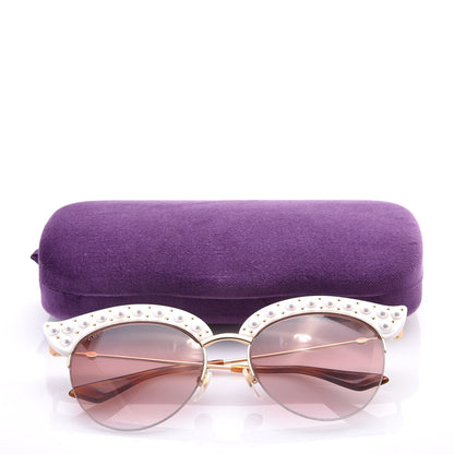Gucci Pearl Cat Eye Sunglasses GG0212S White 8 of 8