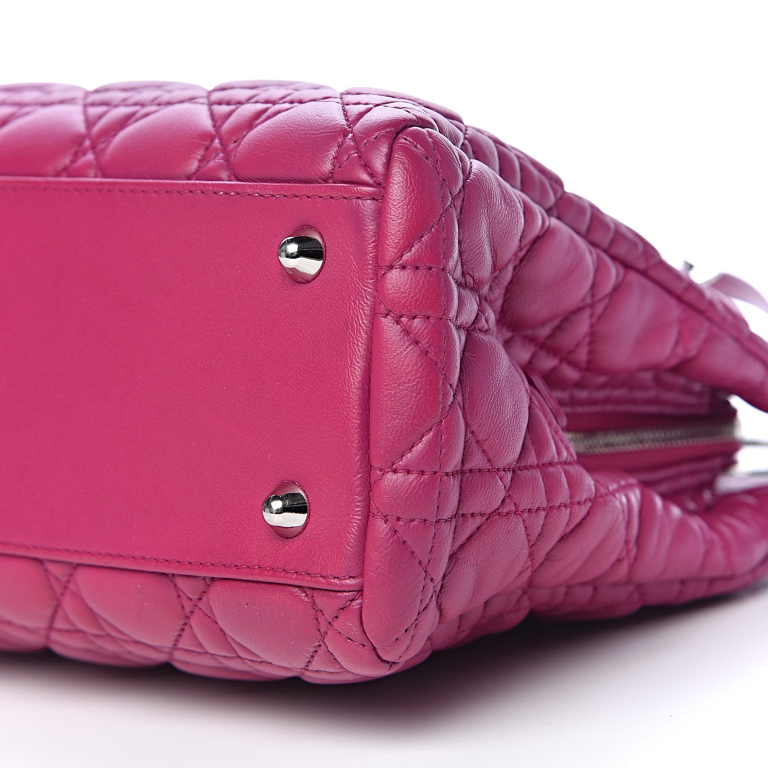 Christian Dior Lambskin Cannage Small Dior Soft Zipped Shopping Tote Pink 11 of 18