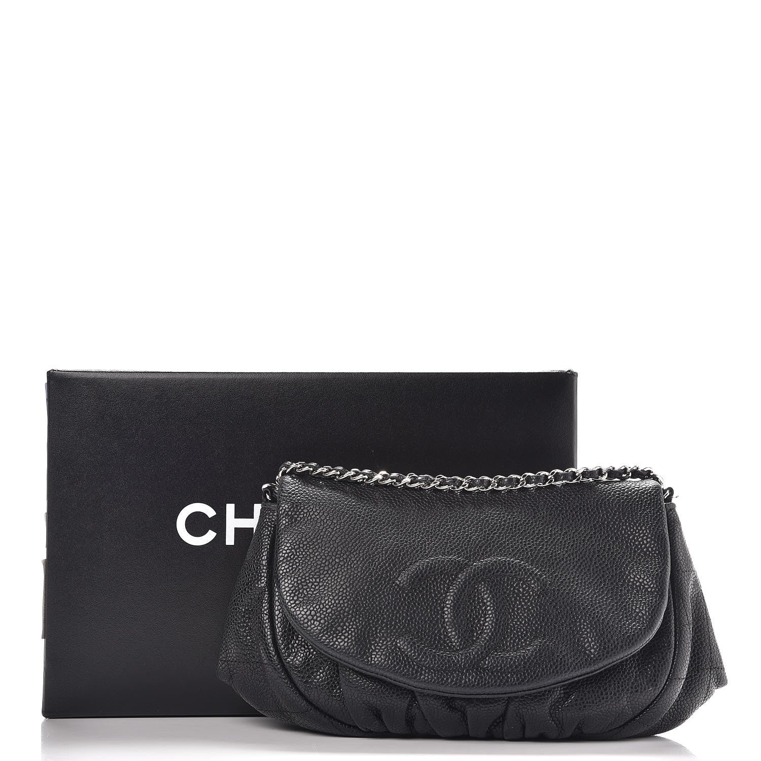 Chanel Caviar Half Moon Wallet On Chain WOC Black 13 of 13