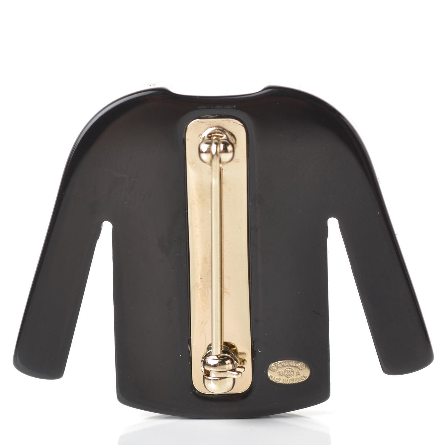Chanel Resin Sweater CC Brooch Black White 3 of 5