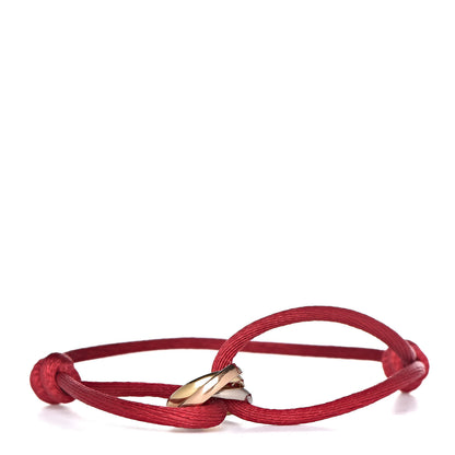 Cartier 18K Pink Yellow White Gold Trinity Cord Bracelet Red 1 of 6