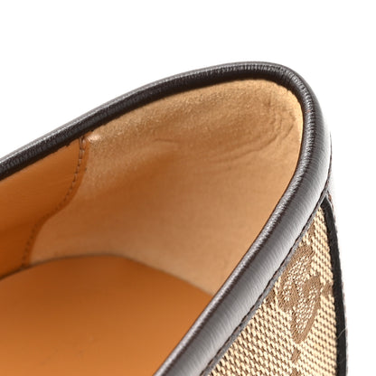 Gucci Canvas GG Monogram Horsebit Calfskin Womens Horsebit Platform Loafers 37.5 Beige Ebony Cocoa 10 of 12