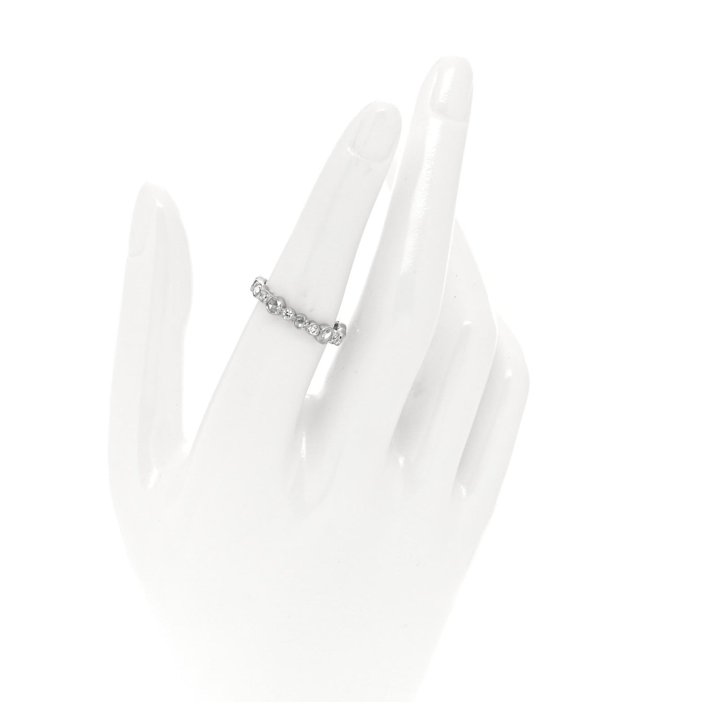 Platinum Diamond Narrow Cobblestone Band Ring 54 6.75