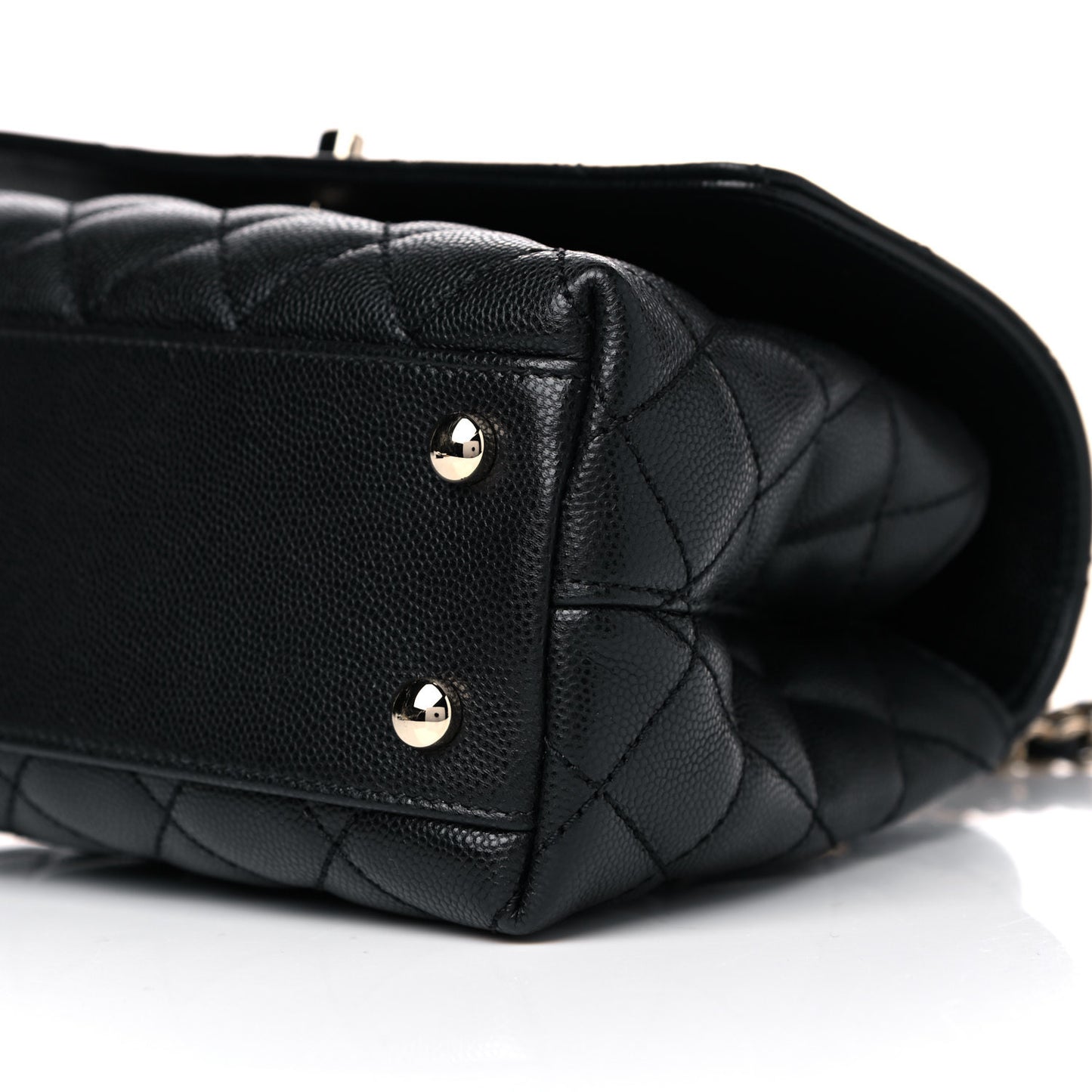 Caviar Quilted Mini Coco Handle Flap Black