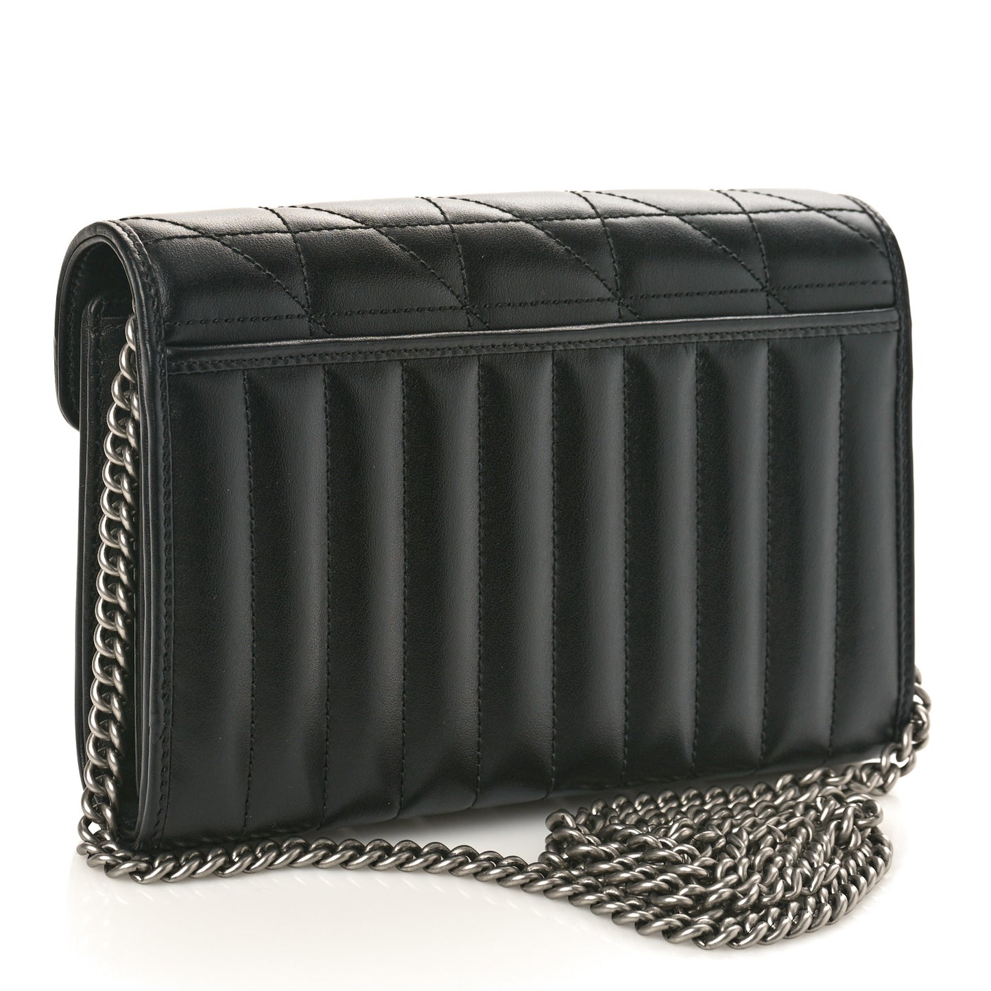 Calfskin Matelasse Aria GG Marmont Chain Wallet Black