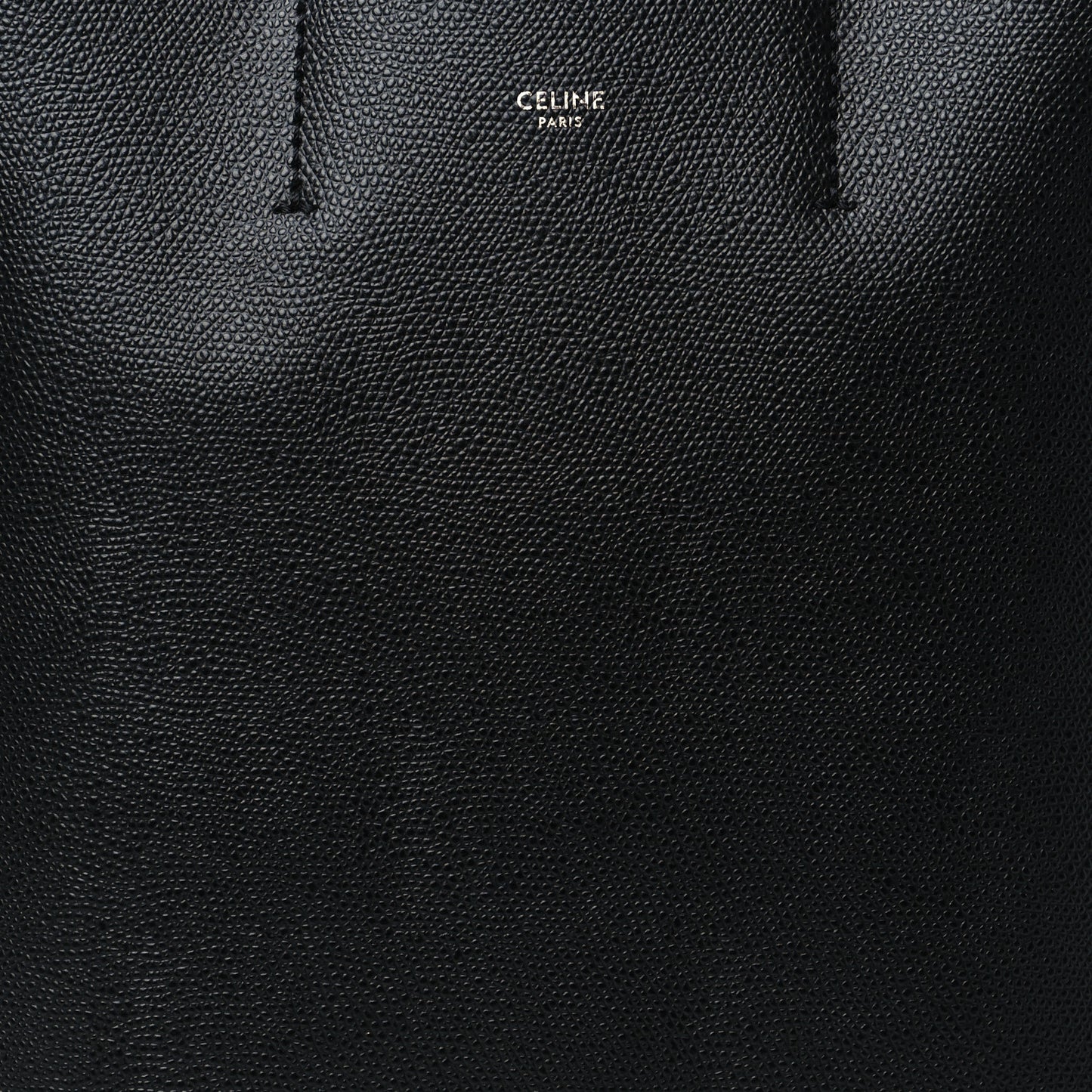 Grained Calfskin Small Vertical Cabas Black