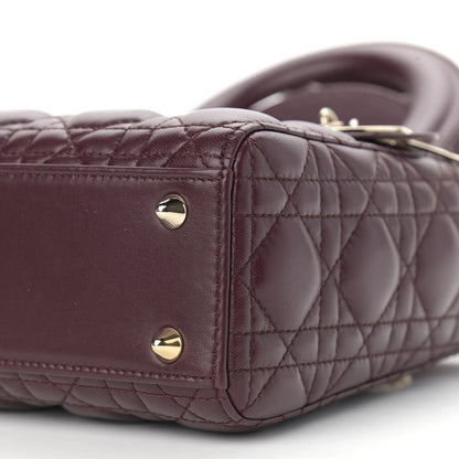 Christian Dior Lambskin Cannage Small Lucky Badges My Lady Dior Burgundy 10 of 10