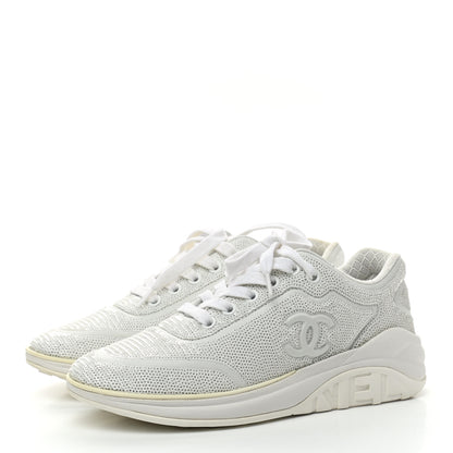 Chanel Sequin CC Sneakers 35.5 White 3 of 7
