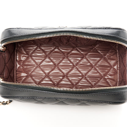 Chanel Caviar Quilted Toiletry Case With Chain Black 5 of 11