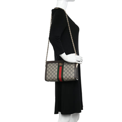 Gucci GG Supreme Monogram Web Small Ophidia Chain Shoulder Bag Brown 2 of 15