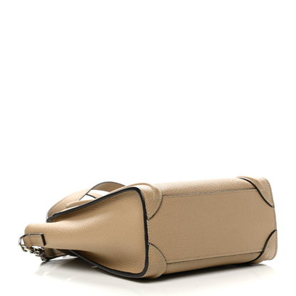 Celine Drummed Calfskin Nano Luggage Dune 4 of 16