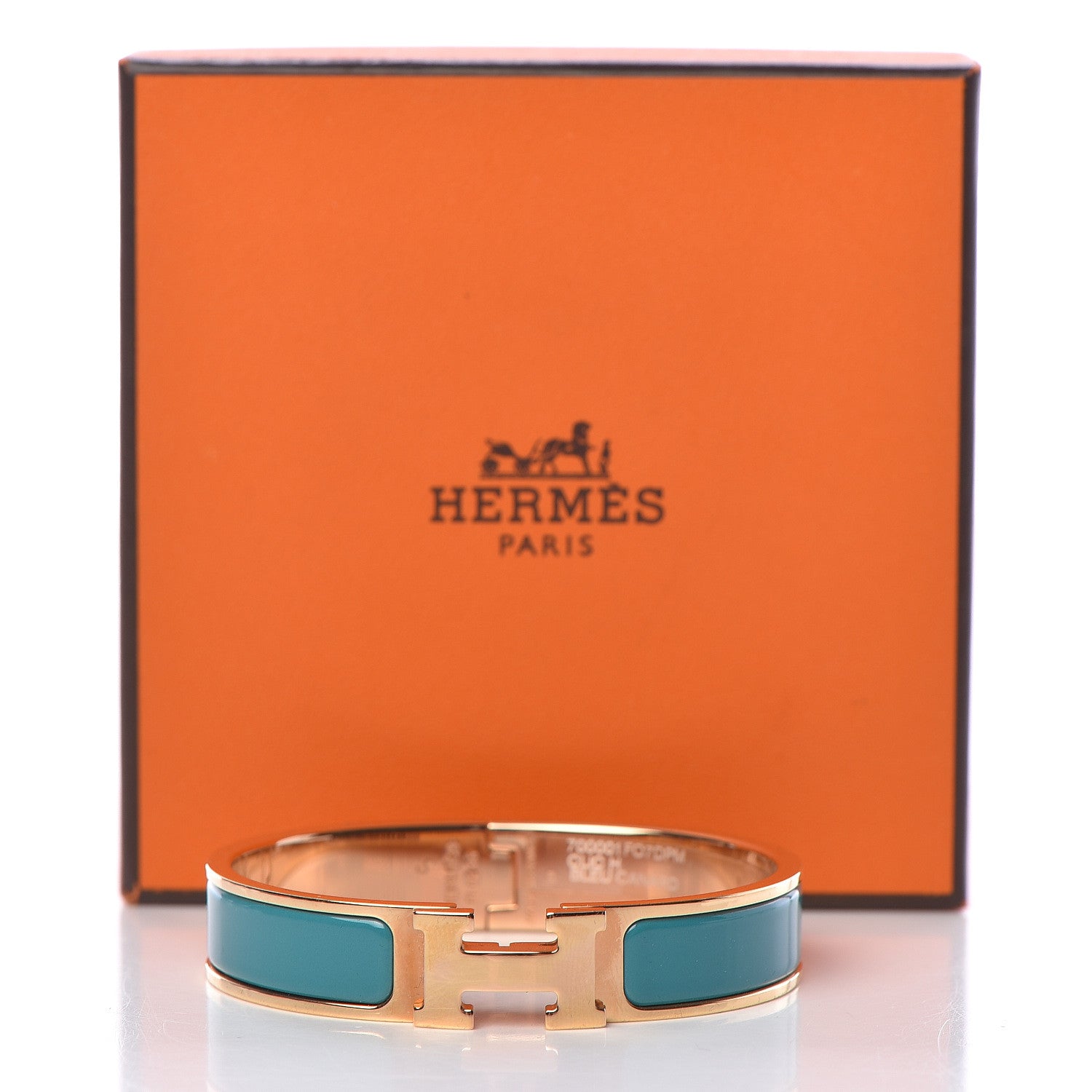 Hermes Enamel Narrow Clic Clac H Bracelet PM Bleu Canard 5 of 5