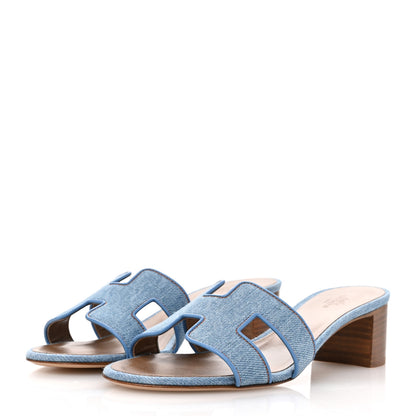 Hermes Denim Oasis Sandals 37 Bleu Clair 4 of 10