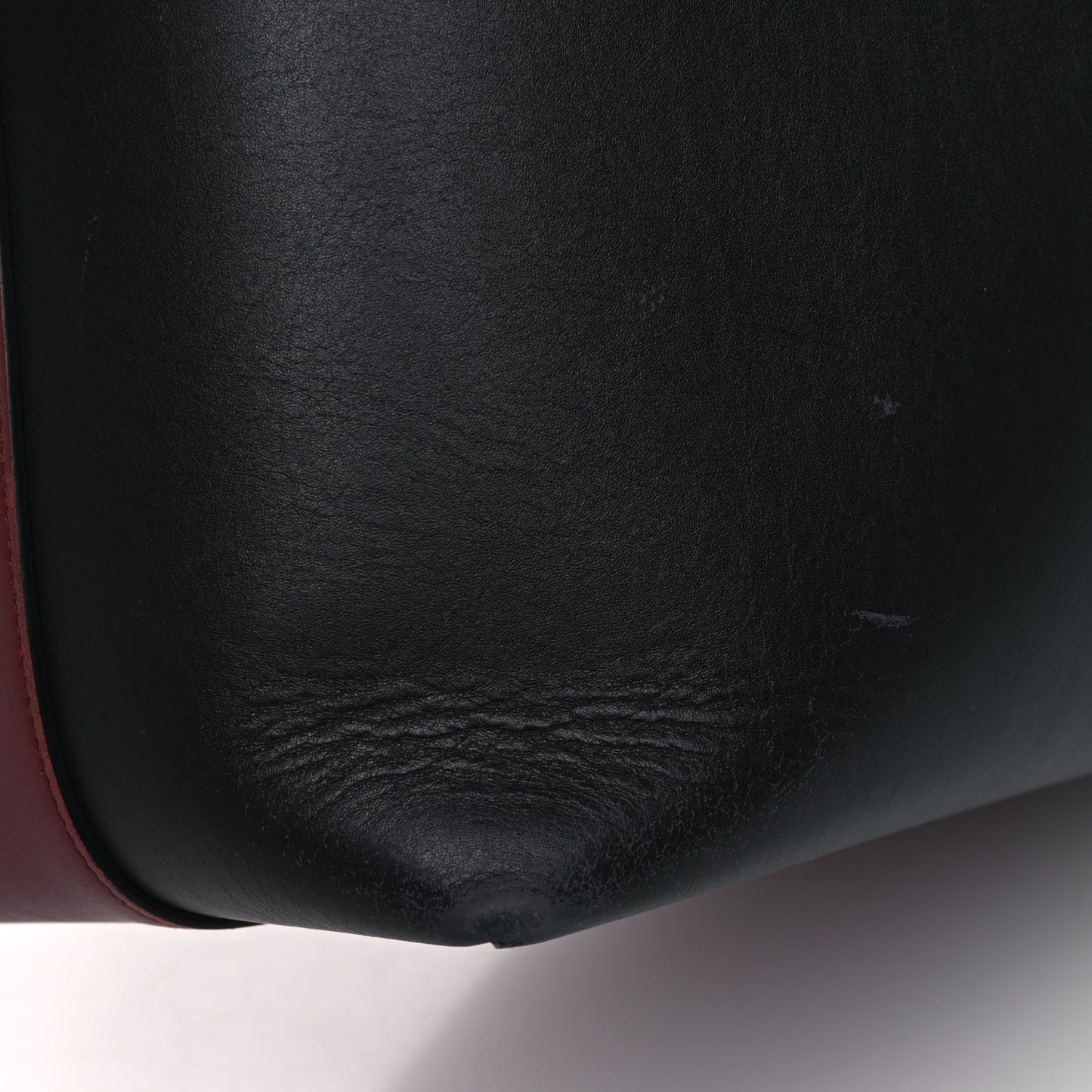 Shiny Smooth Calfskin Small Twisted Cabas Dark Ruby Navy