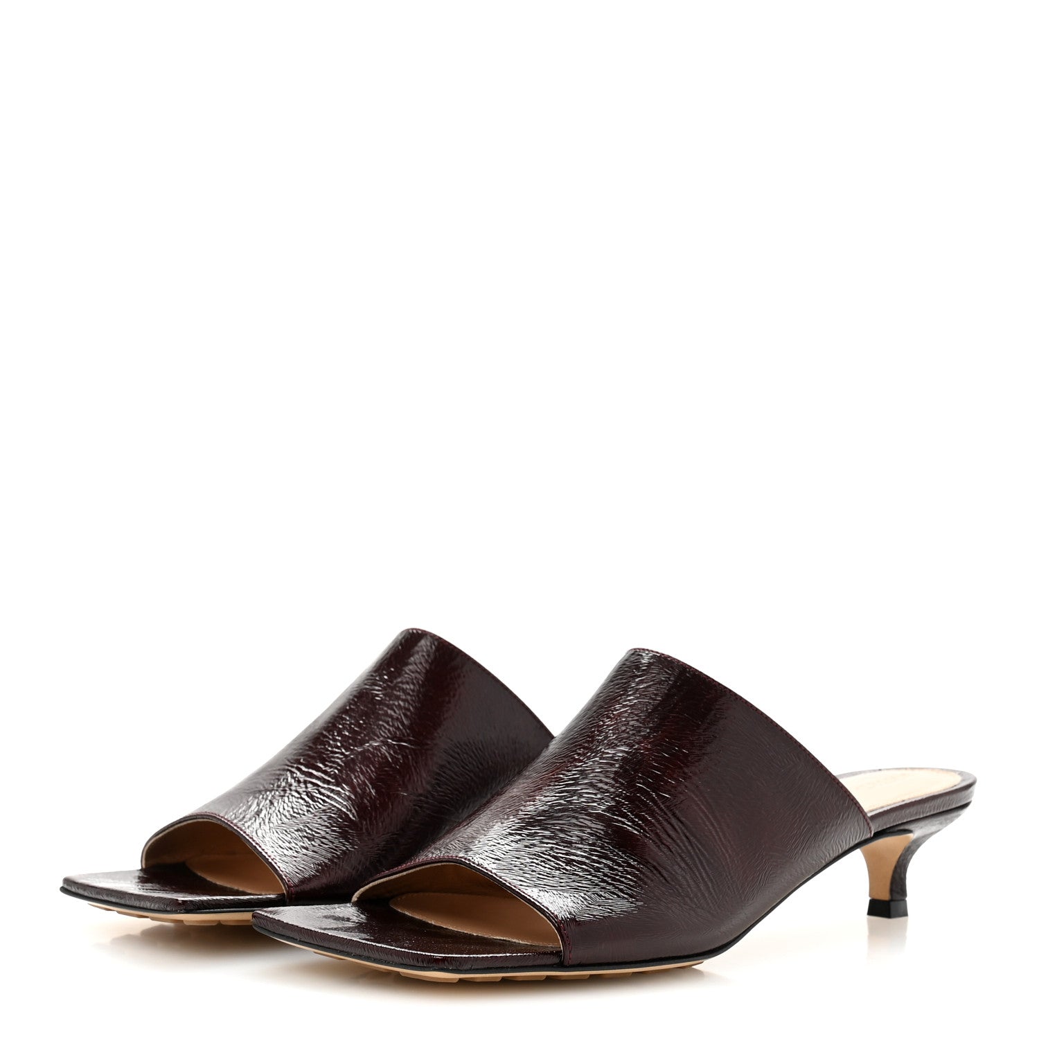 Bottega Veneta Lambskin Stretch Lounge Sandals 37 Wine 4 of 9