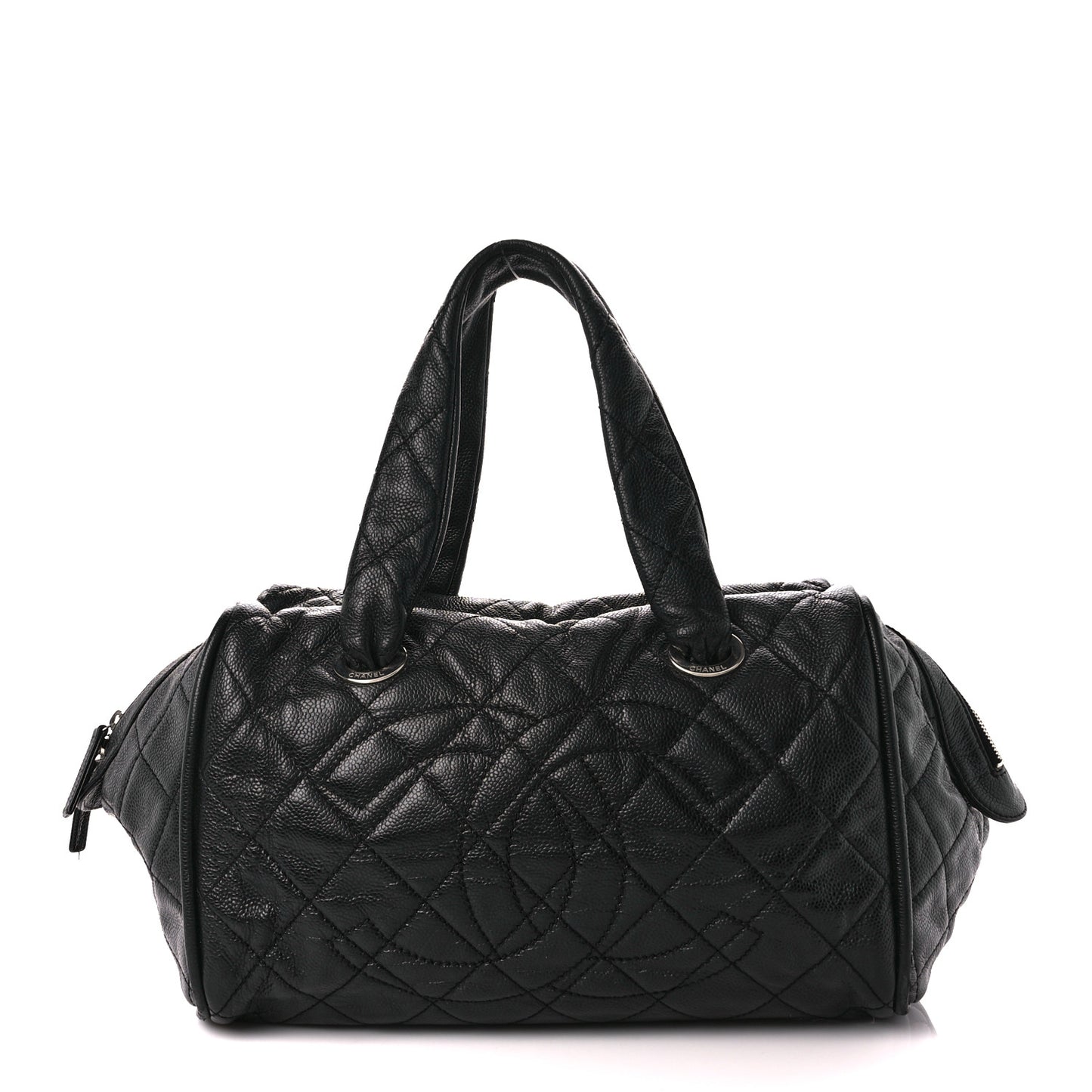 Caviar Quilted CC Timeless Bowler Black