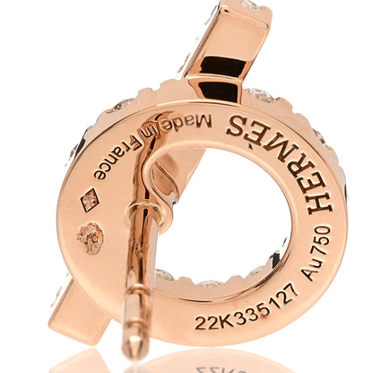 Hermes 18K Rose Gold Diamond Finesse Earrings 4 of 5