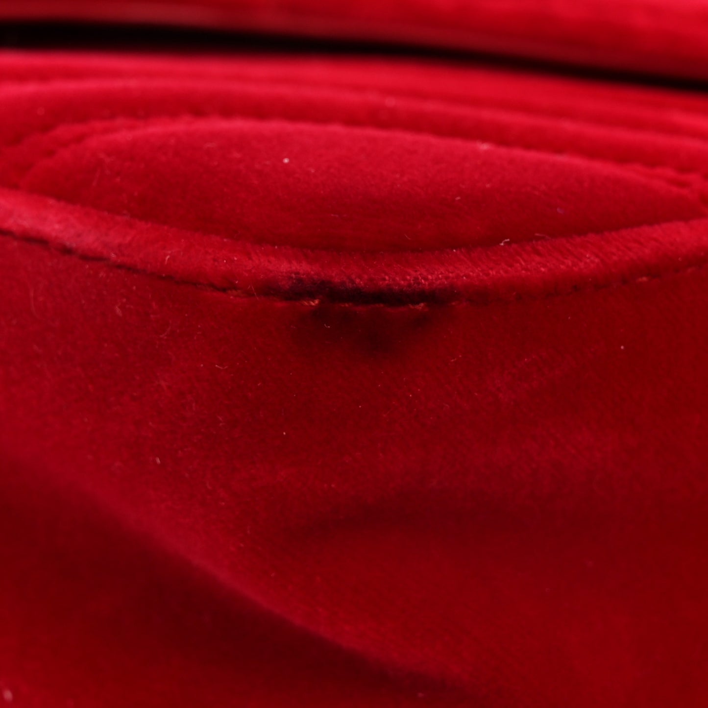 Velvet Matelasse Small GG Marmont Shoulder Bag Hibiscus Red
