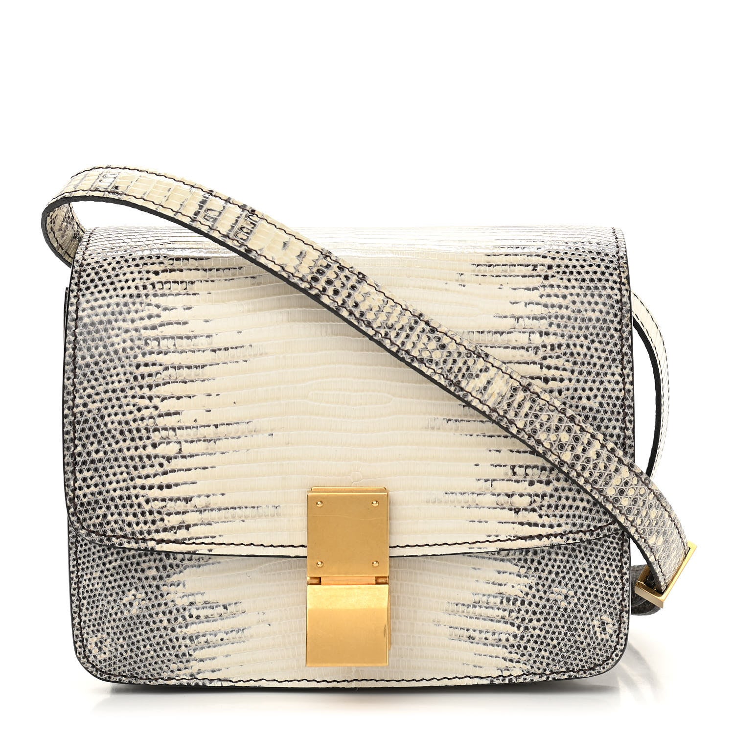 Celine Lizard Small Classic Box Flap Bag Natural 1 of 10