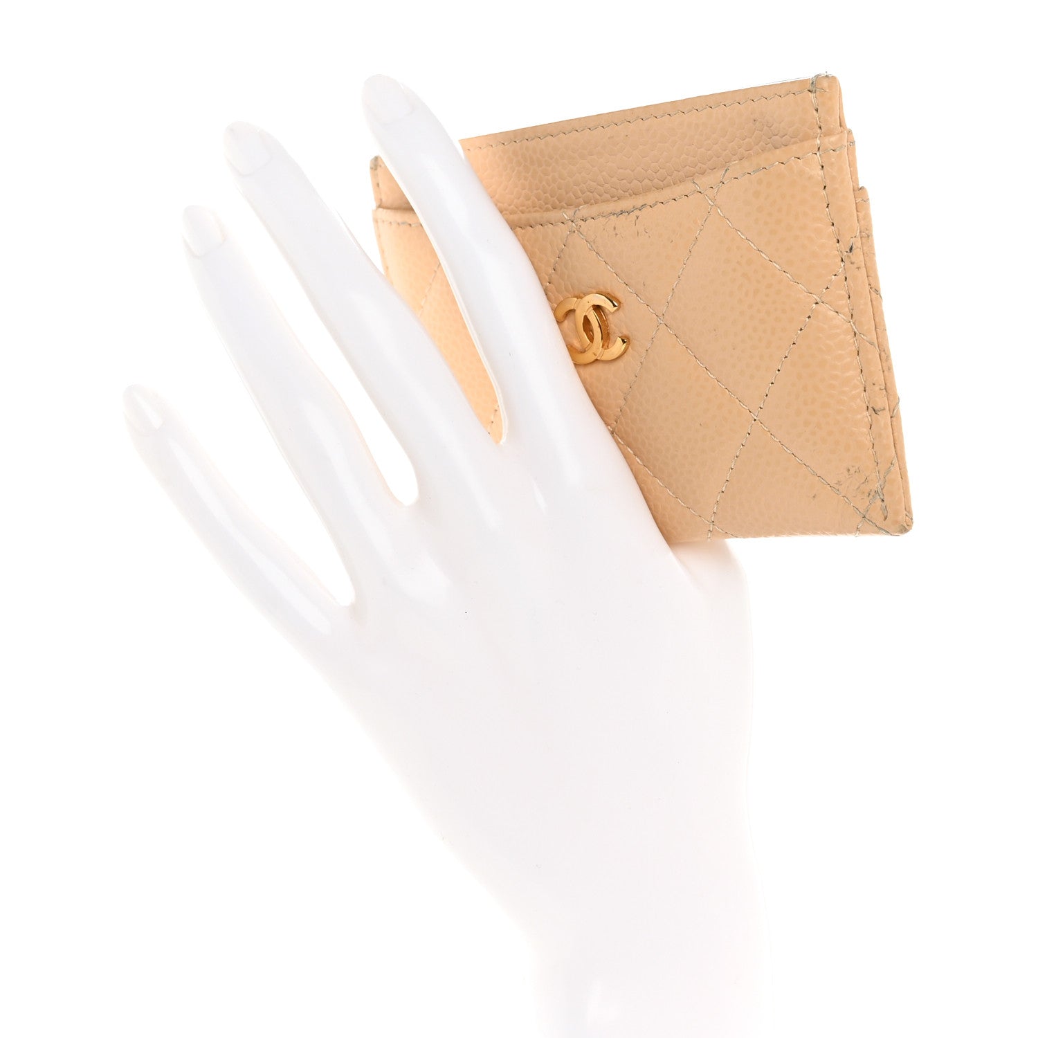 Chanel Caviar Quilted Card Holder Beige 2 of 15