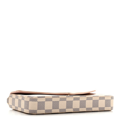 Louis Vuitton Damier Azur Pochette Felicie Chain Wallet Rose Ballerine 4 of 11