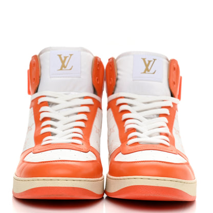Louis Vuitton Calfskin Monogram Rivoli High Top Sneakers 10 Orange 2 of 9