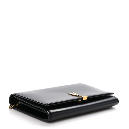 Saint Laurent Glossy Calfskin Monogram Chain Wallet Black 4 of 9