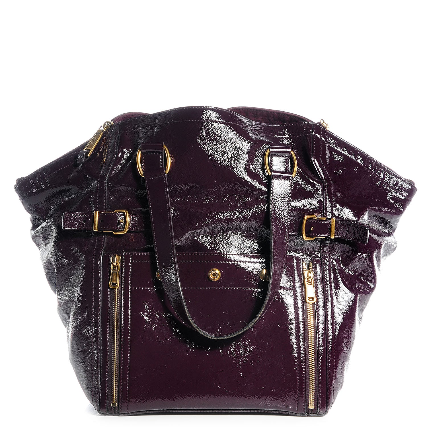 Saint Laurent Patent Medium Downtown Tote Purple 1 of 9