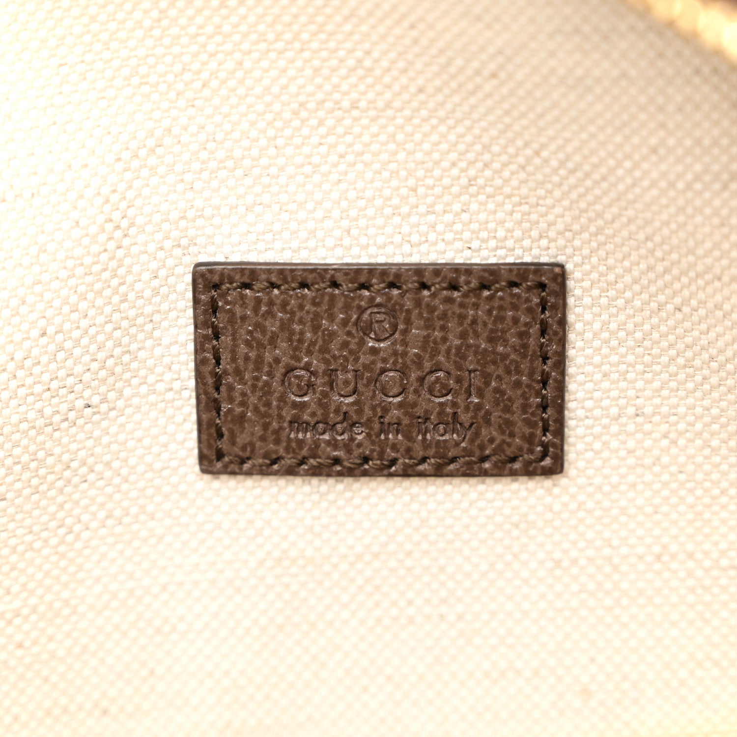 Gucci Monogram Jumbo GG Textured Dollar Calfskin Web Belt Bag Camel Ebony New Acero 6 of 10