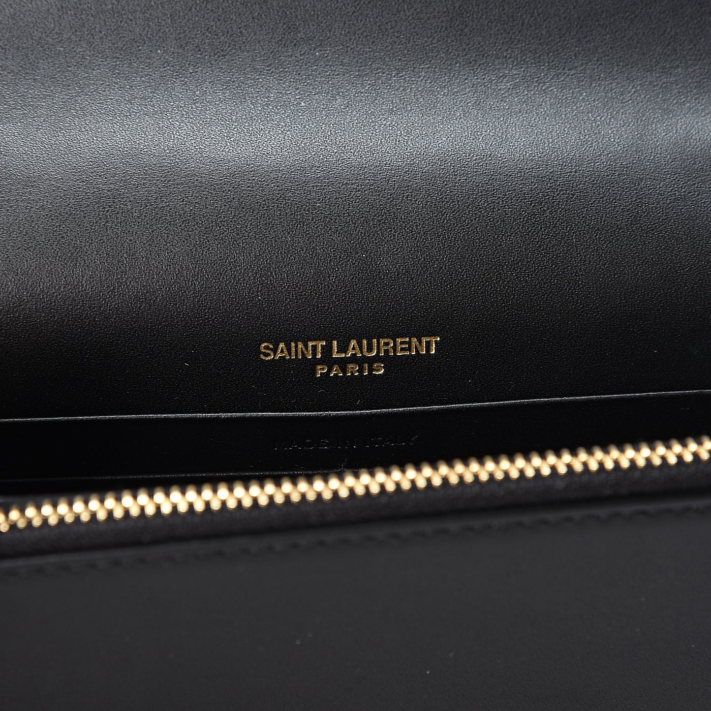 Smooth Calfskin Classic Monogram Kate Tassel Chain Wallet Black