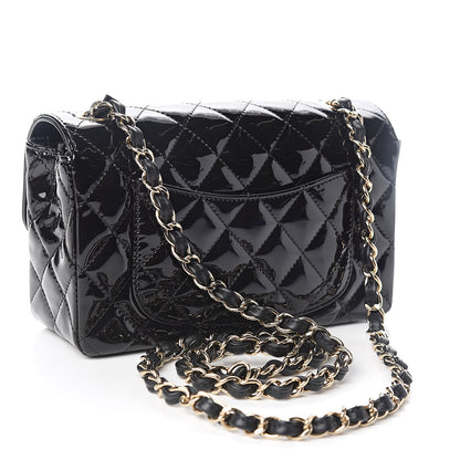 Chanel Patent Calfskin Quilted Mini Rectangular Flap Black 3 of 10