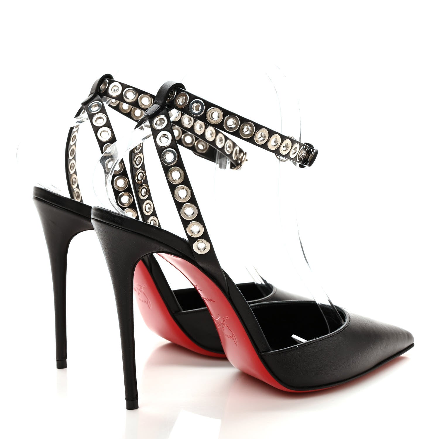 Christian Louboutin Calfskin Embellished Pumpaclou 100 Pumps 38 Black 4 of 8