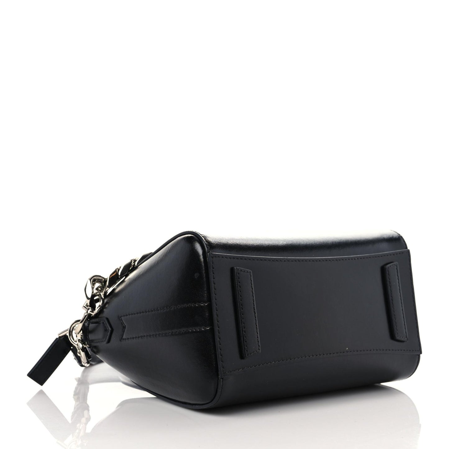 Shiny Lord Calfskin Mini Antigona With Chain Black
